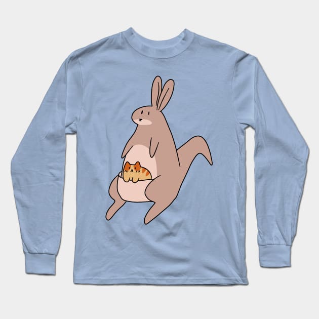 Kangaroo and Tabby Cat Long Sleeve T-Shirt by saradaboru